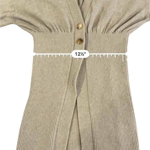 Alexander Wang Smocked Waist Cardigan, Light Oatmeal, Small - Picture 11 of 12